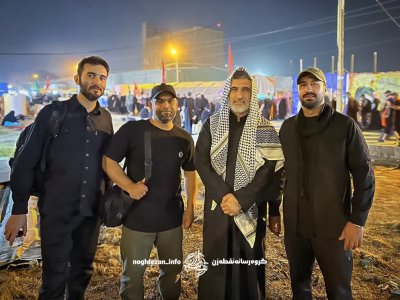 شهید امیرعلی حاجی‌زاده در راهپیمایی اربعین سال‌ گذشته